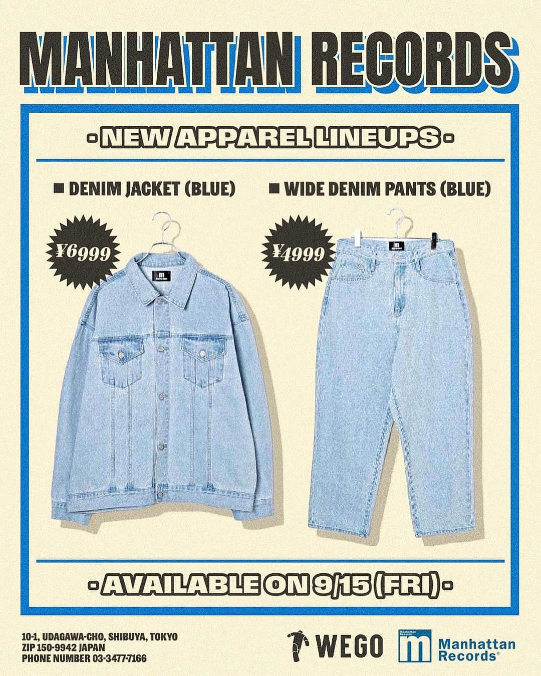 McGuffinさんのインスタグラム写真 - (McGuffinInstagram)「⚡McGuffin Street News⚡  レコードショップ“Manhattan Rcords”で、 『音楽を感じるLIFESTYLE』をコンセプトにオリジナルアパレルラインを拡大強化し、最新作を2023年9月15日(金)より発売開始致。  1980年の創業以来、40年以上に渡ってレコードカルチャーを牽引するクラブミュージック専門店の“Manhattan Records”。  今回のコレクションでは「ナイロン」「スウェット」「デニム」の３軸のセットアップを展開。ルームシューズやクッションの他、『SECOND LAB.』 ×『 Manhattan Records』のコラボアイテムとして、“ショッパー”をイメージした、12インチレコードをイメージソースとしたPVCバッグや、特⼤ラグマットなどのグッズも展開され、室内外問わず楽しめるアイテムラインナップとなっている。  ビジュアルモデルにはZ世代を代表するヒップホップクルーユニット「Tokyo Young Vision(トーキョーヤングビジョン)」を迎え、フォトグラファーにはアート・ブランド『JUST NOISE』など様々な分野で活躍する「Jesse Kojima」を起⽤。ストリートの「⽣感」を表現。  また、今回のリリースを記念しManhattan Records店頭では、発売日当日となる2023年9月15日(金)に、ローンチイベントを開催。  #manhattanrecords #tokyoyoungvision #wego #tokyo #shibuya」9月13日 15時37分 - mcguffin_official