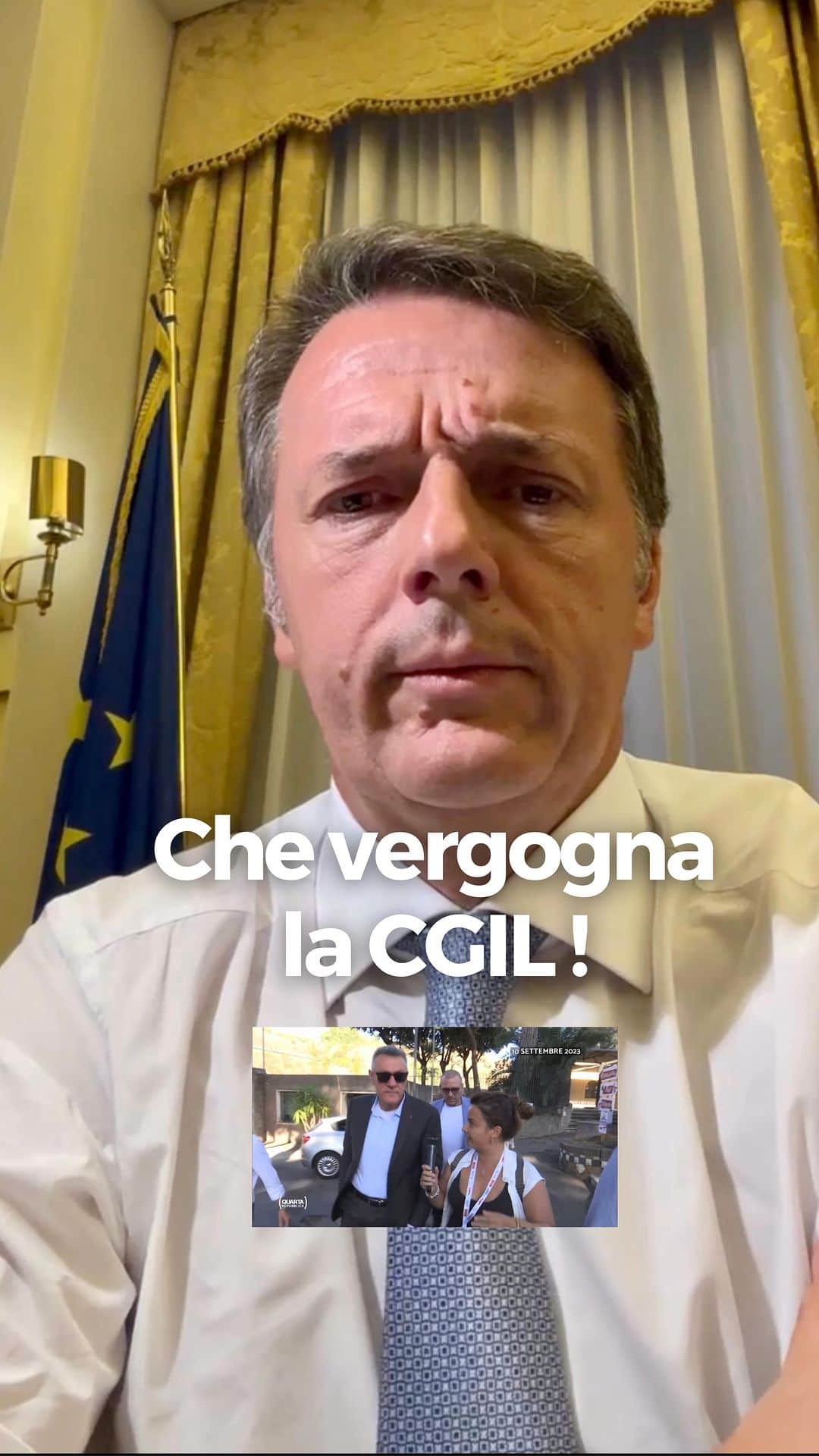 マッテオ・レンツィのインスタグラム：「Vi racconto perché Maurizio Landini e la CGIL dovrebbero vergognarsi.  Basta polemiche contro il #JobsAct」
