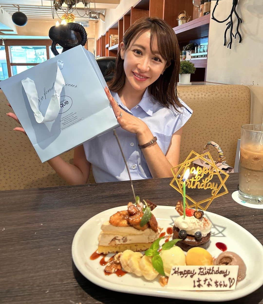 多岐川華子さんのインスタグラム写真 - (多岐川華子Instagram)「久しぶりなお友達と☺️ 普通に久しぶりのランチかと思ったら、まさかのお祝いまで🥂 ありがとう！ びっくりした〜。 お手紙もとっても嬉しいなぁ☺️  しほちゃん可愛いだけじゃなく心まで美しいんだっ。 いつも浄化される🥰 またゆっくりと〜☕️」9月13日 15時15分 - hanako__official