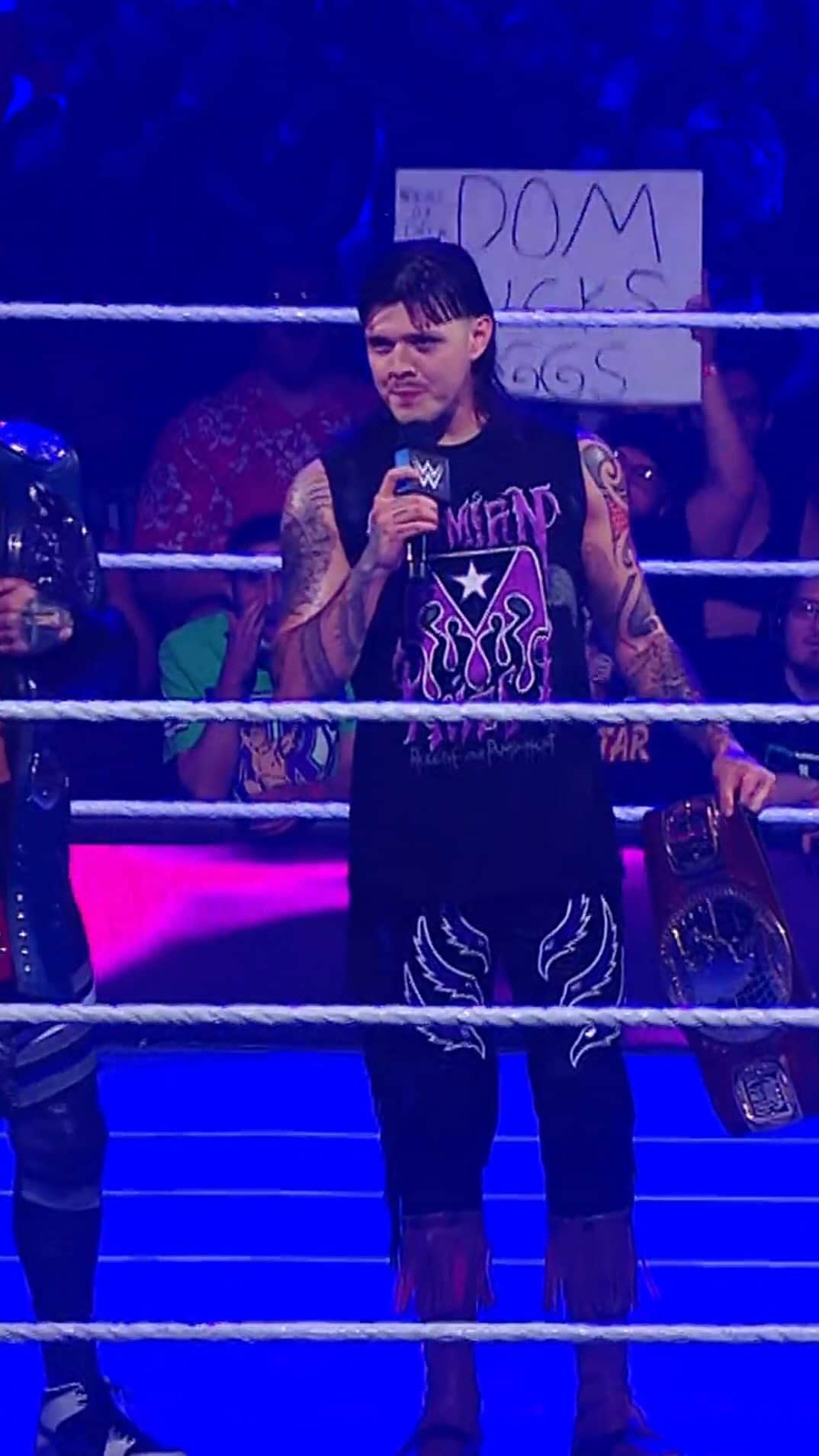 WWEのインスタグラム：「Sorry @dominik_35, we can’t really hear you 😂」