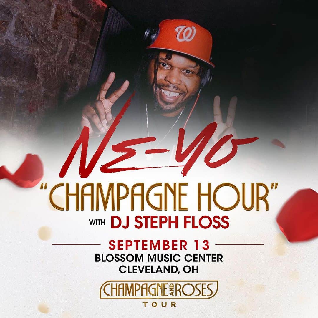 NE-YOさんのインスタグラム写真 - (NE-YOInstagram)「CLEVELAND!! Y'all don't wanna miss the #CHAMPAGNEHOUR TONIGHT featuring @djstephfloss on the ones and twos before the show starts! Doors open at 6 PM!🥂🌹#ChampagneAndRosesTour」9月14日 1時06分 - neyo