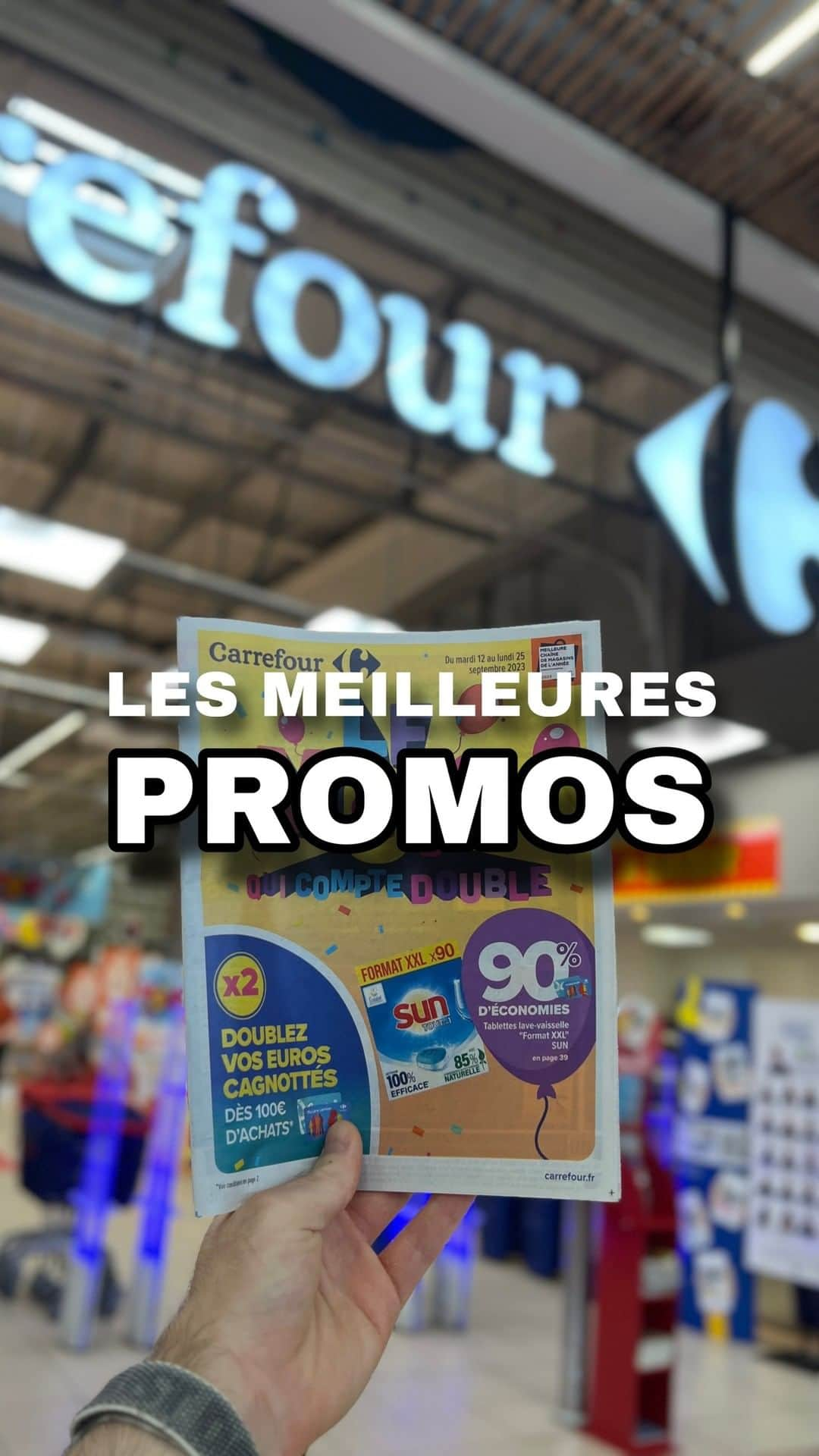 Carrefour Franceのインスタグラム：「On voit double pour notre anniversaire 🎂 Voici nos meilleures offres pour nos 60 ans 🥳  C’est quoi votre promo préférée ?  #carrefour #bonplan #anniversaire #promo」