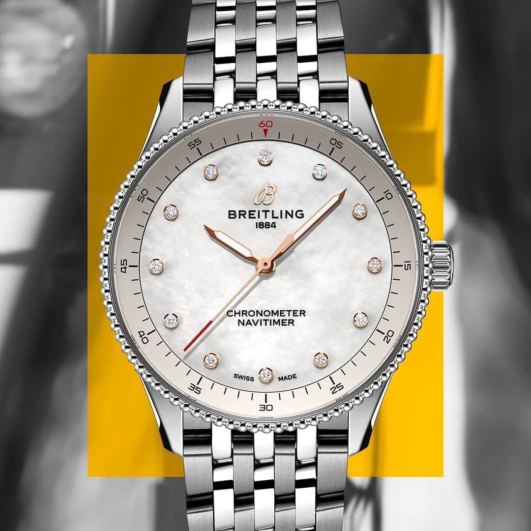 ブライトリングさんのインスタグラム写真 - (ブライトリングInstagram)「Unveiling the Navitimer 32 in all its glory—a spectrum of mother-of-pearl dials. Which color suits your style?       #breitling  #forthejourney #navitimer #luxury #swissmade #watches #womenswatch #silverdial #bluedial #pinkdial #goldwatch」9月14日 2時06分 - breitling