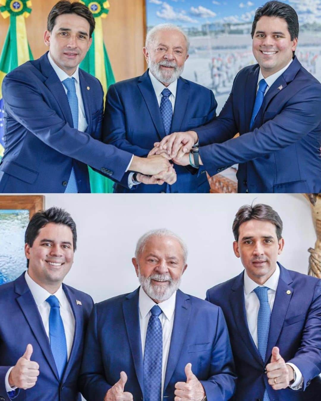 ジルマ・ルセフのインスタグラム：「O presidente Lula deu posse aos novos ministros @andre_fufuca e @silviocostafilho . As pastas do Esporte e de Portos e Aeroportos continuarão a realizar um ótimo trabalho. O @marciofrancasp tomou posse e será ministro do Empreendedorismo, da Microempresa e da Empresa de Pequeno Porte.  📸 @ricardostuckert」