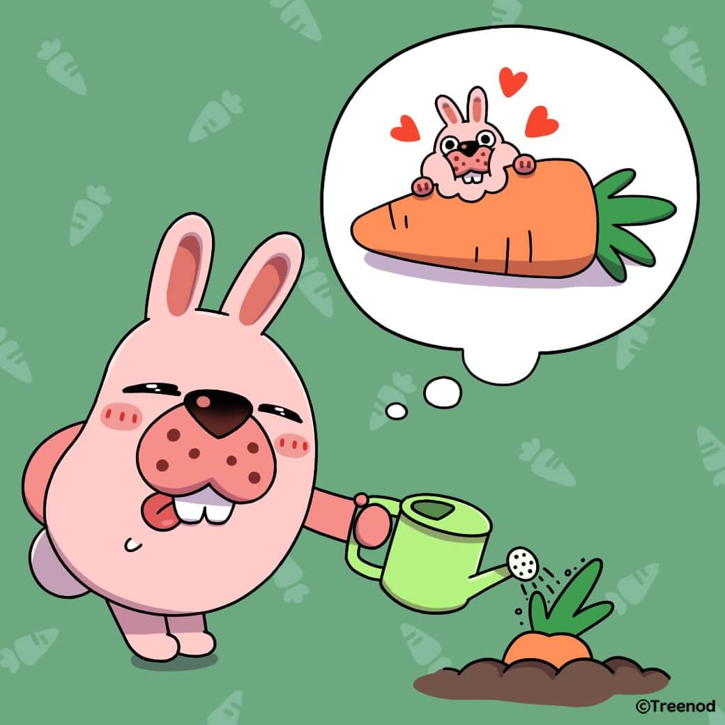 ポコタのインスタグラム：「ちゃんと食べて大きくなーれ🥕🧡  #ニンジン #ポコタ #イラスト #イラストレーション #illust #illustration #絵 #落書き #キャラクター  #character #ポコポコ #ポコパン #ポコパンタウン」