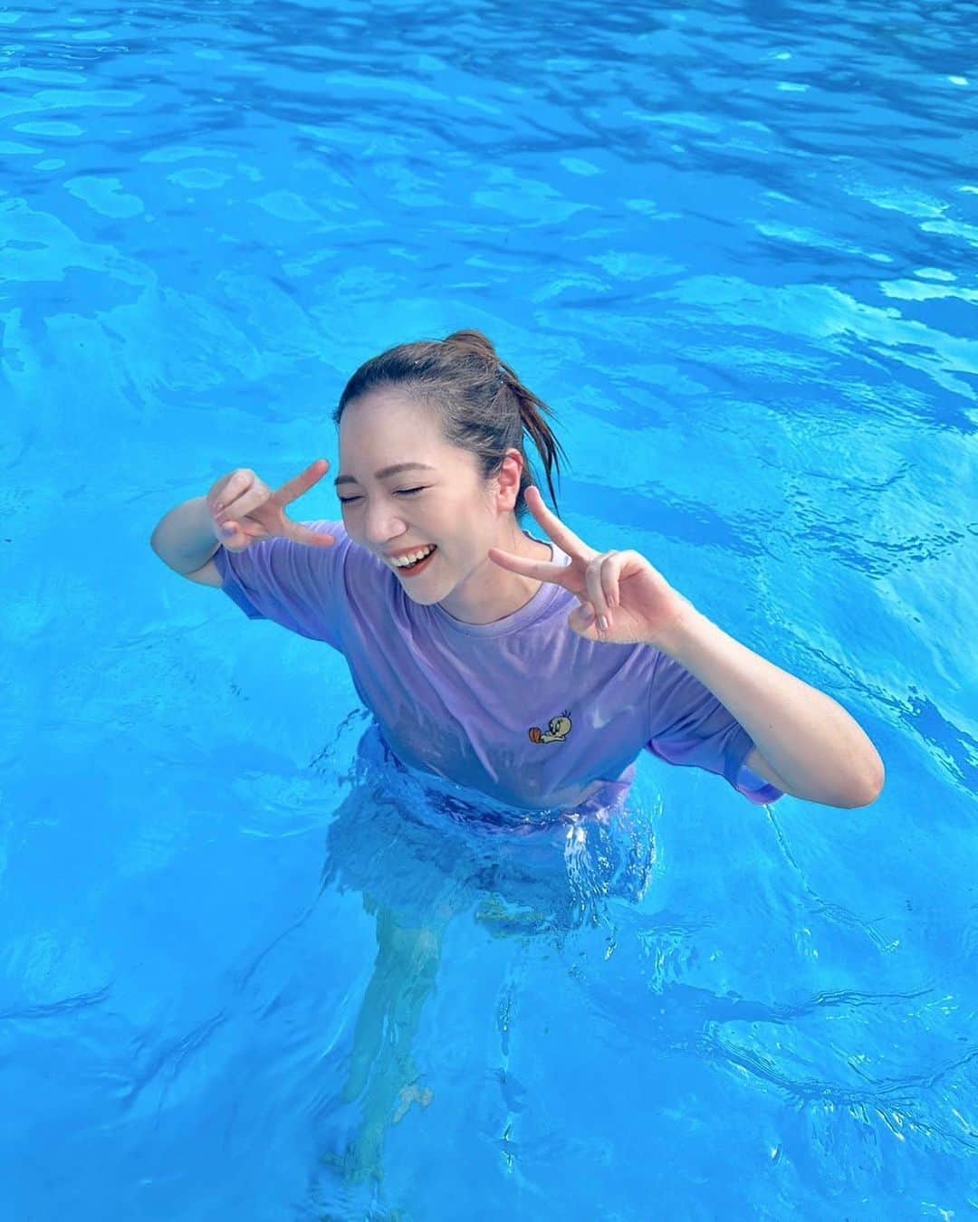 のインスタグラム：「☀️  まだまだ真夏日だった😎🫶🏻  #結果ずぶ濡れ #太陽さんありがとう☀️ #この夏はよく飛び込んだなぁ🏝️ #まだまだ飛び込みたいなぁ笑 #夏 #summer #summertime」