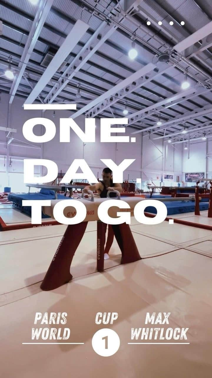 マックス・ウィットロックのインスタグラム：「Only one day to go till we travel to Paris for the World Cup! Really excited to see what this event has to offer 🤩 #ParisBound #Olympics2024 #PathaToParis #MaxWhitlock #teamgb🇬🇧」