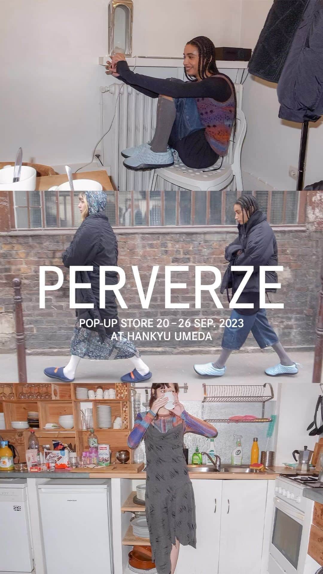 PERVERZE_OFFICIALのインスタグラム：「We are having a pop-up store from 20th Sep to 26th Sep at D-LAB HANKYU UMEDA  @hankyu_dlab . You can see and try our latest AW23 collection. We're looking forward to seeing you.  9/20(水)から9/26(火)までの期間限定で、D-LAB 阪急うめだ店にてポップアップストアを開催いたします。 AW23の最新秋冬コレクションアイテムをお試しいただけます。 是非ご覧ください。  【STORE INFORMATION】 D-LAB 阪急うめだ本店 ADDRESS: 大阪府大阪市北区角田町8-7 阪急うめだ本店3F TEL: 06-6361-1381 TIME: 10:00～20:00  #PERVERZE #AW23」