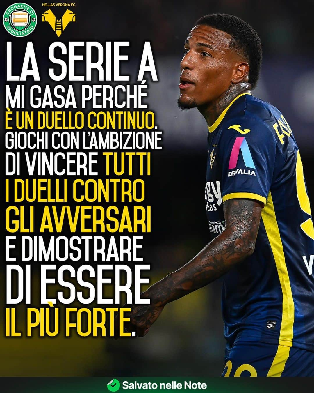 エラス・ヴェローナFCさんのインスタグラム写真 - (エラス・ヴェローナFCInstagram)「Michael Folorunsho è arrivato finalmente in Serie A. E se ve lo state chiedendo no, non si è preso al fantacalcio: «I miei amici mi hanno rilanciato fino a 8, gli ho detto: ‘Siete pazzi? Non mi prenderò mai a 9!’».  #cronachedispogliatoio #hellasverona #folorunsho」9月13日 20時02分 - hellasveronafc