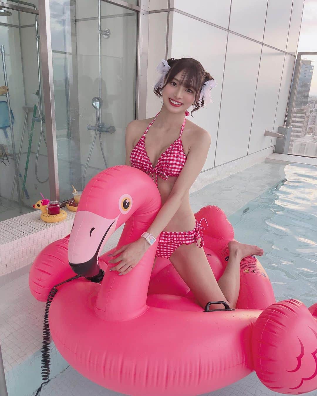 藤田いろはのインスタグラム：「⁡ ⁡ ⁡ 駆け込みプールしてきた👙 ⁡ ⁡」