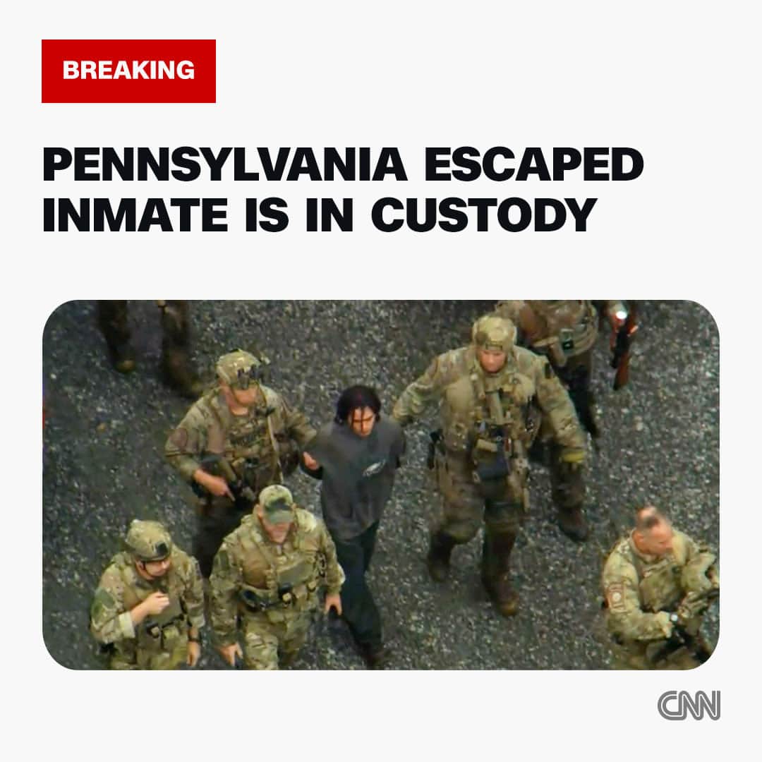 CNNさんのインスタグラム写真 - (CNNInstagram)「Escaped Pennsylvania inmate Danelo Cavalcante is in custody, Pennsylvania State Police announced.  Cavalcante's escape on August 31 prompted a massive manhunt involving hundreds of officers and has put the rural community of Pocopson Township and surrounding Chester County on edge.   Cavalcante was convicted of killing his ex-girlfriend in a brutal 2021 stabbing that took place in front of her two young children, authorities say. He is also wanted in an earlier homicide case in his native Brazil.  Tap the link in bio for more.  📸 : KWY」9月13日 22時06分 - cnn
