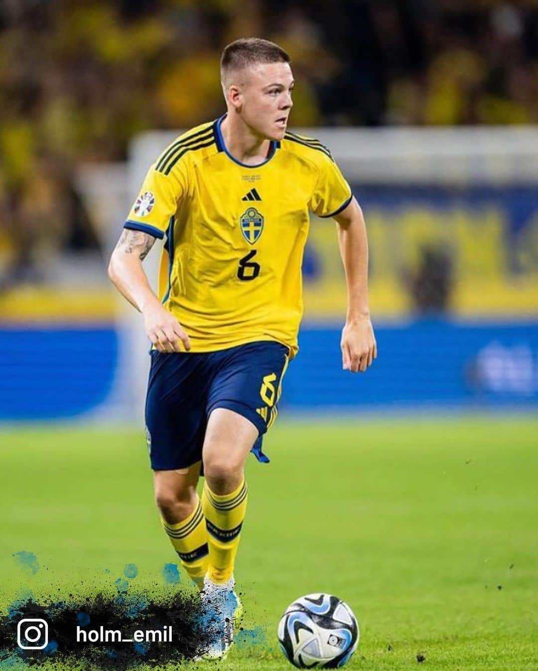 のインスタグラム：「Primo gol in nazionale per @holm_emil! 🇸🇪⚽️  Emil Holm scored his first @swemnt goal! 🫎⚽️  📸 @holm_emil  #EURO2024 #GoAtalantaGo ⚫️🔵」