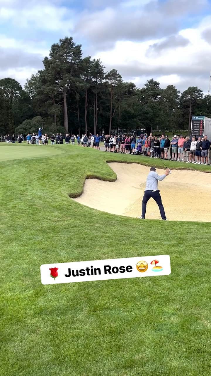 ジャスティン・ローズのインスタグラム：「@justinprose99 putting on a show for the fans this morning 🎬  #BMWPGA #RolexSeries」