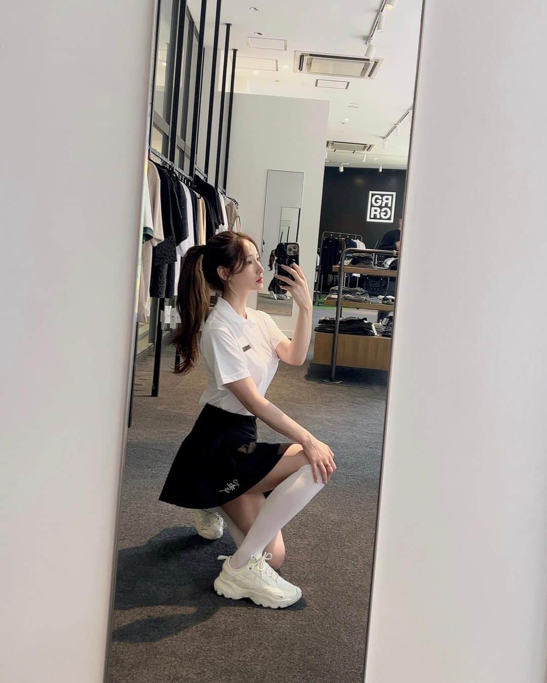 micoのインスタグラム：「@rufflog @rufflog_fukuoka ♡ s/s   春と夏の思い出。 いろんなゴルフウェアを着ることができて楽しかったです🫶🏻」