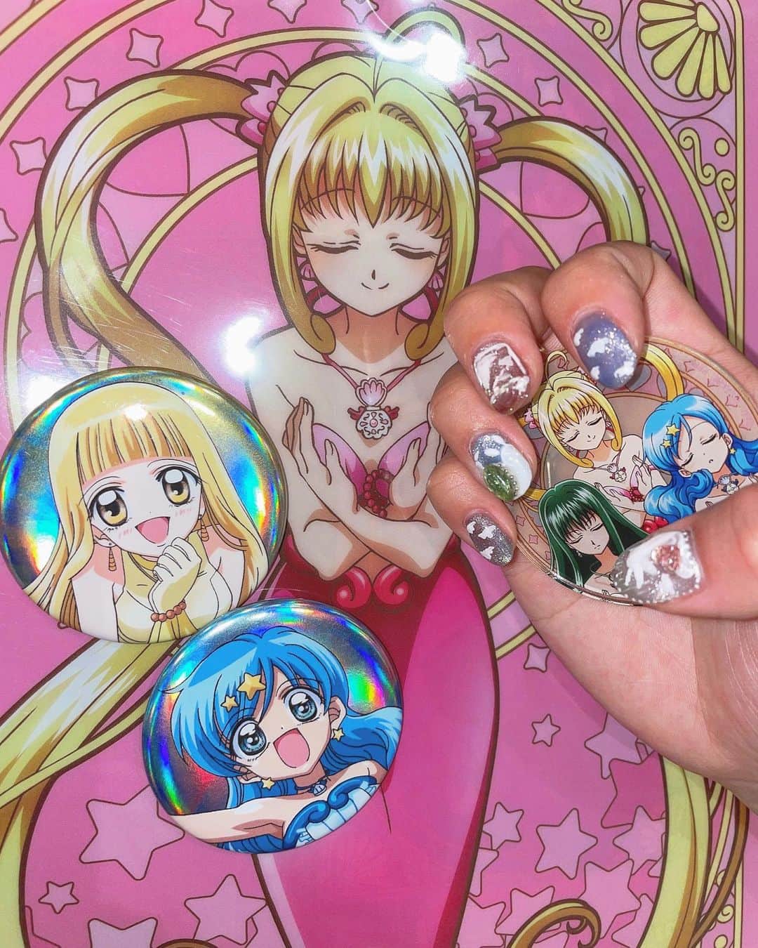 坂口渚沙のインスタグラム：「🧜🎙️🩵💅  #ぴちぴちピッチ」