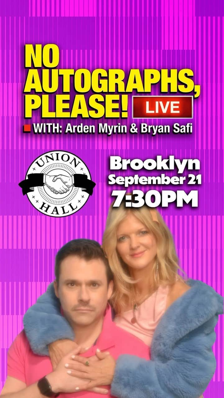 ブライアン・サフィのインスタグラム：「Reuniting on stage with @ardenmyrin in Brooklyn on 9/21! Special guests @tamisagher and @natrotlait! Link in bio.」