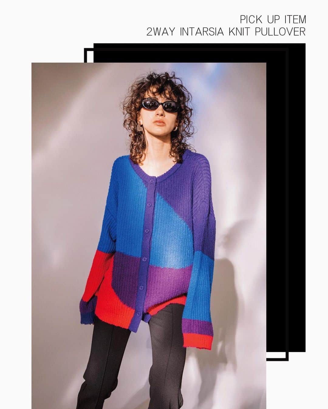 AULA AILAのインスタグラム：「【2023 FALL & WINTER COLLECTION】  2WAY INTARSIA KNIT PULLOVER COLOR BLUE SIZE 0 ¥17,600  ✔️AULA AILA OFFICIAL WEB STOREにて発売中」