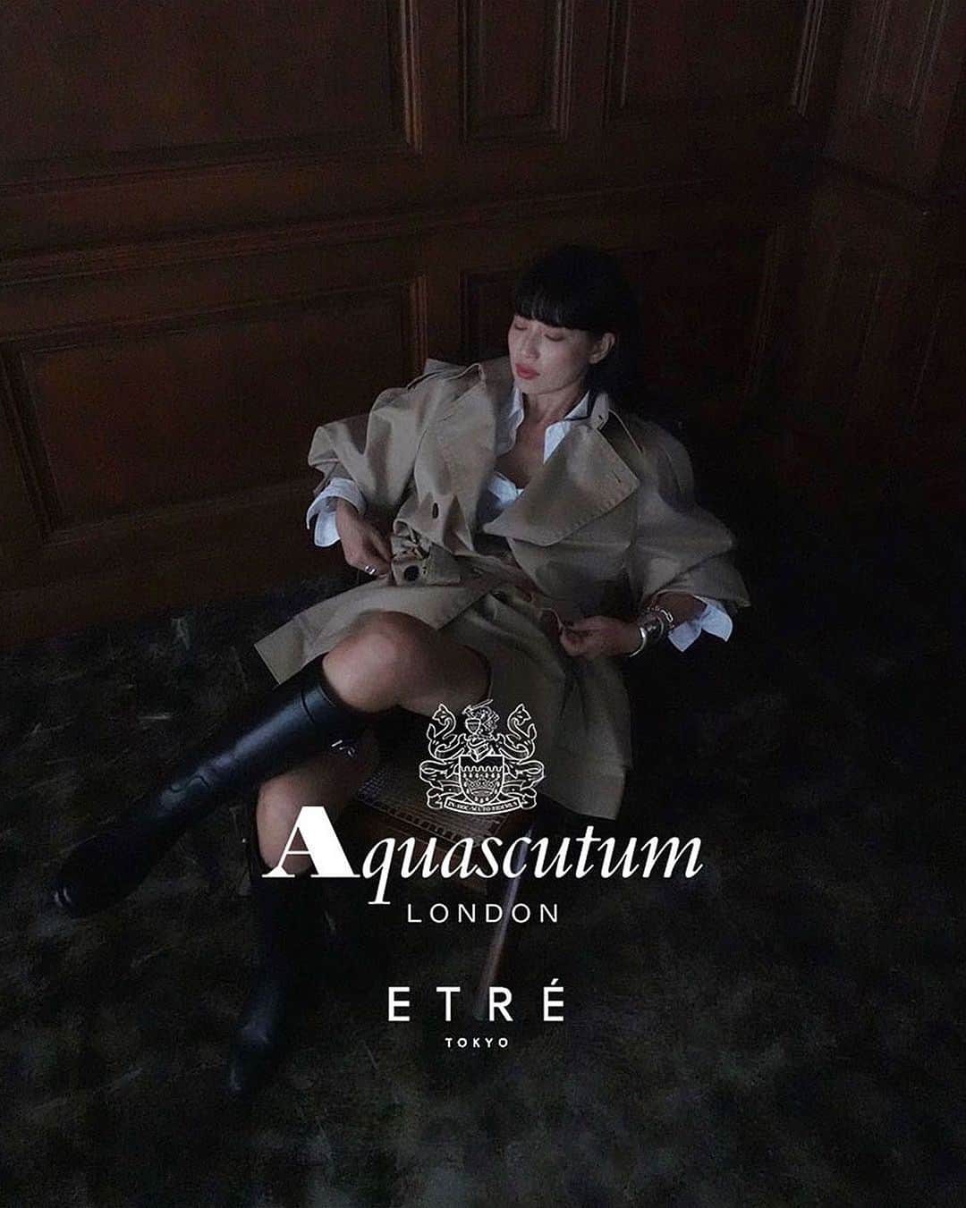 JUNNAのインスタグラム：「【Insta Live】  明日AM9:30頃より Aquascutum x ETRÉ TOKYO コラボアイテムのご紹介ライブを配信します  ETRÉ TOKYOチーフデザイナーとディレクターJUNNAで この度のコラボ企画のトレンチコート🧥について 詳しく語らせていただきます  是非、ご参加下さい♡  @aquascutum @aquascutum_japan @etretokyo  #Aquascutum#ETRETOKYO」