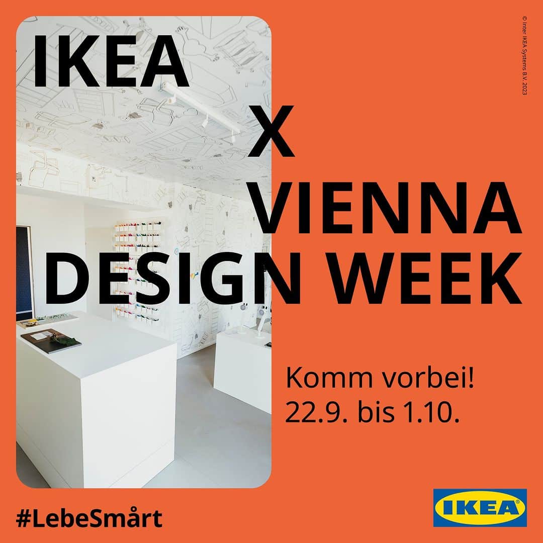 IKEA Austriaのインスタグラム：「Was Smårt Design ist, und warum es unser Anspruch an all unsere Produkte ist, zeigen wir dir in 6 Räumen auf der VIENNA DESIGN WEEK! Wir sehen uns dort! #IKEA #IKEAat #VDW #VDW23 #LebeSmårt」