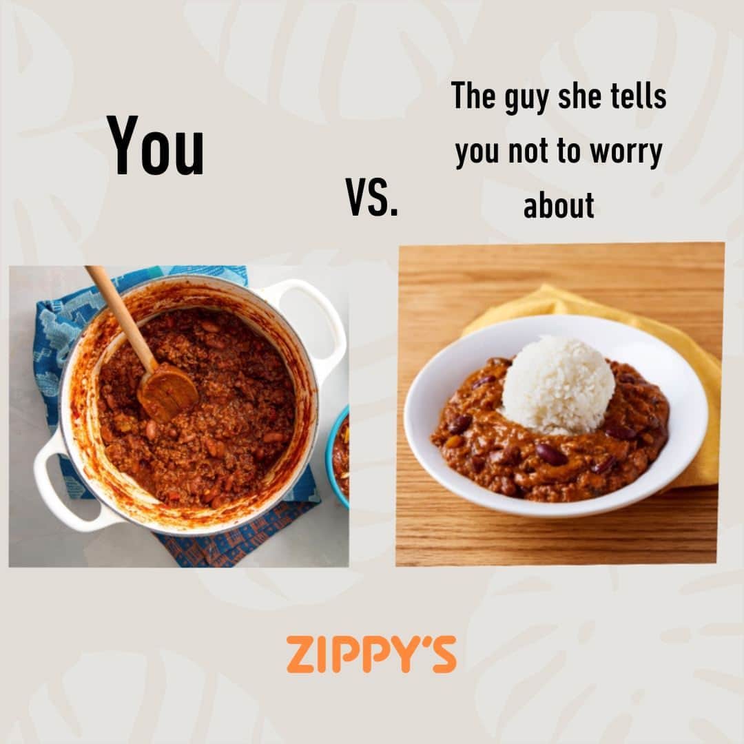 のインスタグラム：「The real question is... bean or beanless chili? 🤔  #NextStopZippys」