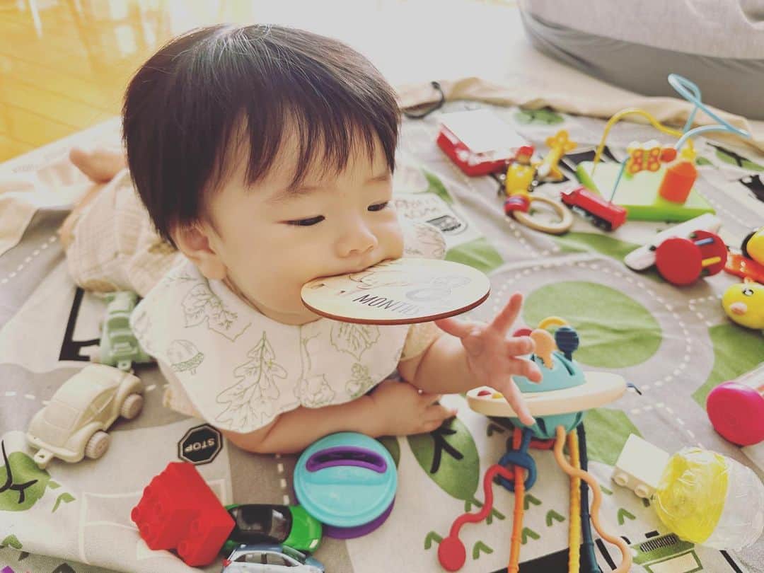のインスタグラム：「#8monthsold  #8monthsbaby  弟くん✨あの日からもう8ヶ月。おめでとう♡ 離乳食も２回食になり、家の中を徘徊して回っています。 触って欲しくないところに柵をするか悩み中。毎日お兄ちゃんと楽しそうにしていて微笑ましい。 お兄ちゃんもいつもありがとう。    #mytreasure   #こそだてぐらむ」