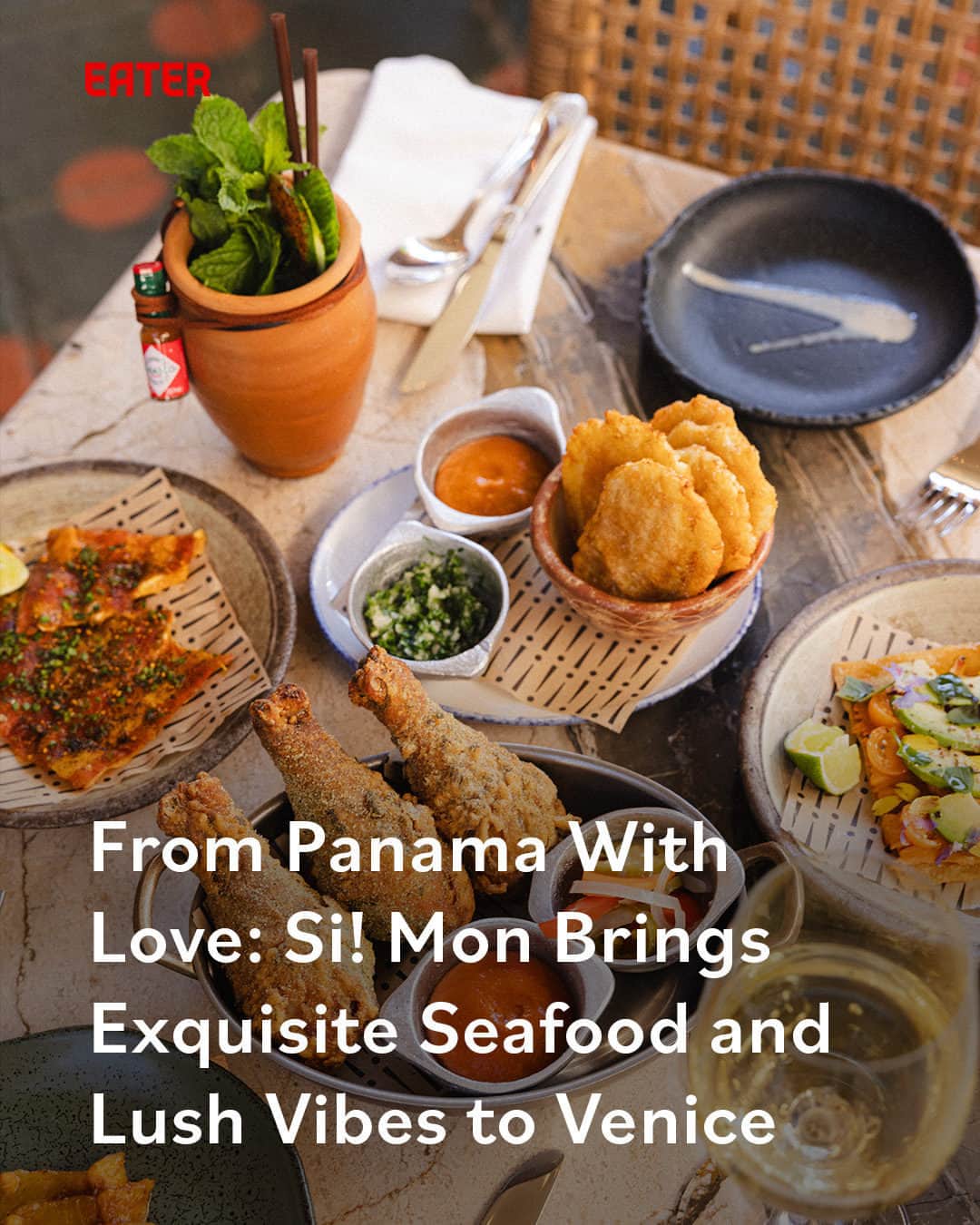 Eater LAのインスタグラム：「To truly understand Panamanian cuisine, one has to first understand its history and geography. “From the 1500s, every single culture that you can imagine went through Panama to get to other places,” says José Olmedo Carles Rojas, a chef who was born and raised in Panama City and continues to call it home. The result is a “melting pot” that is as diverse as a place like Los Angeles.   When Carles’s first stateside restaurant opens tomorrow in Venice, Angelenos will get a taste of the chef’s personal style of Panamanian cooking, which pulls from the country’s rich foodways and was developed over years of running a duo of acclaimed restaurants in its capital city.   Tap the link in bio to read the opening feature by Eater LA senior reporter/editor Cathy Chaplin (@gastronomyblog)  📸: @ashleyrandallphoto」