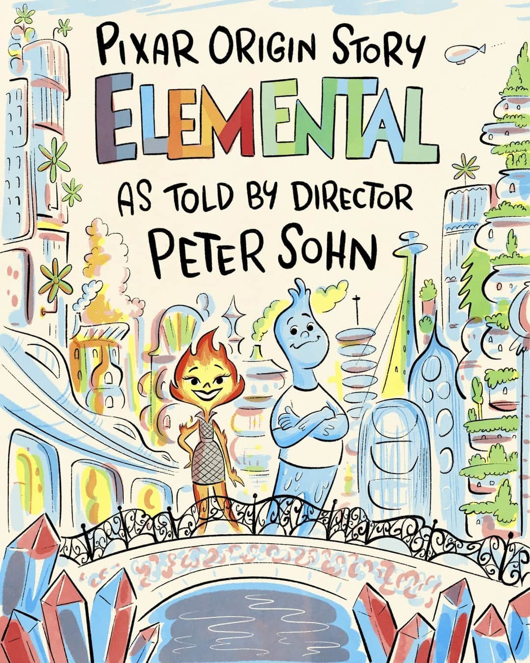 Disneyのインスタグラム：「A story years in the making. 🔥💧  #Elemental is now streaming on @DisneyPlus.」
