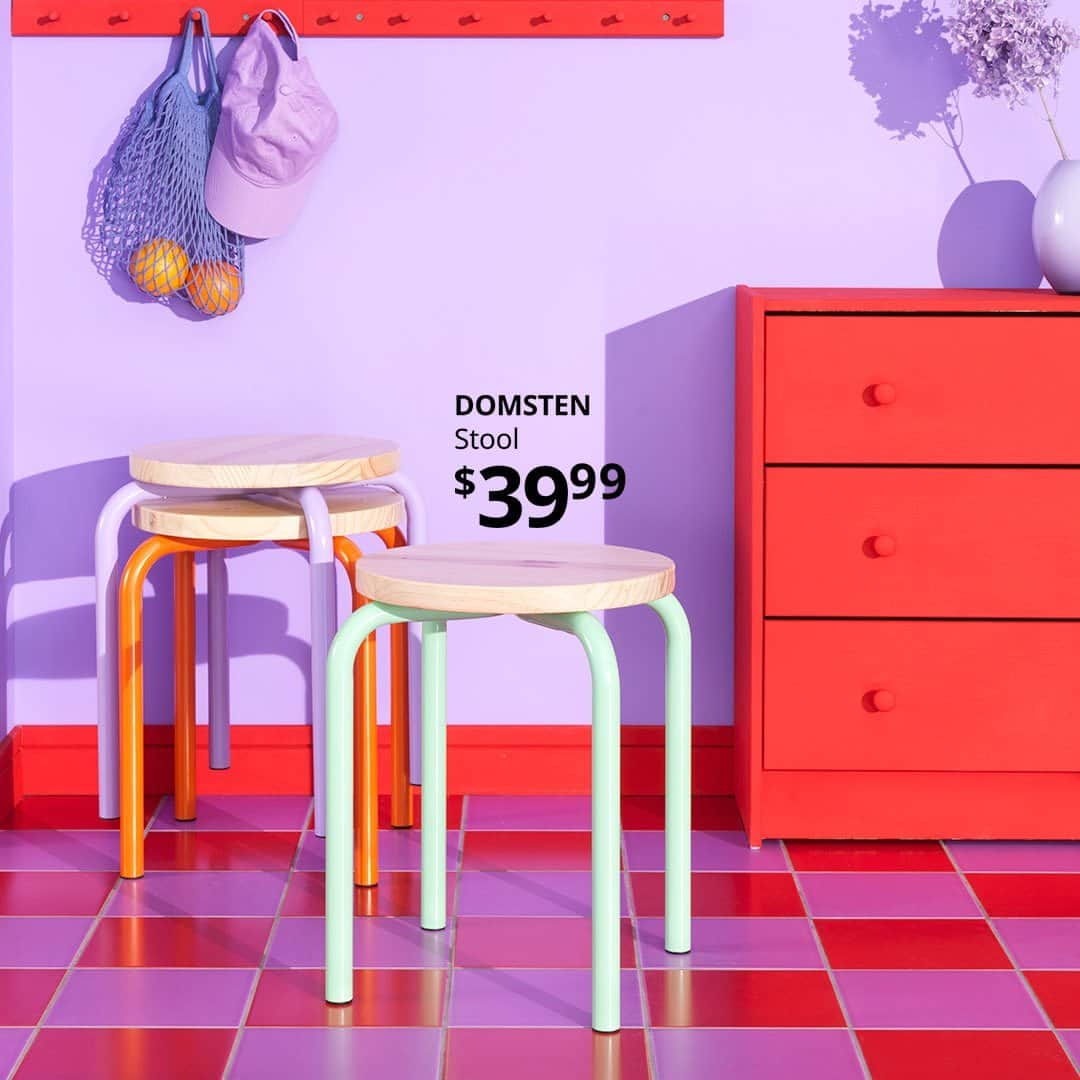 IKEA USAのインスタグラム：「Introducing the new Nytillverkad collection of IKEA design classics reimagined for the future! Refresh your space with these past styles remade in joyful colors to match the bold outlook of the next generation. Shop link in bio.」