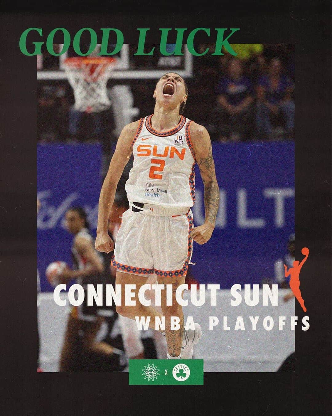 ボストン・セルティックスのインスタグラム：「Go get that trophy @connecticutsun 🏆 #ForgedByFire」