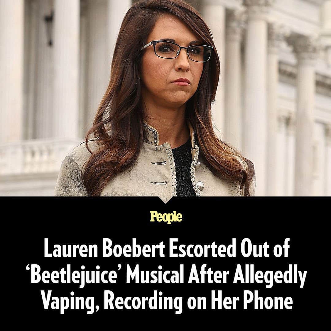 People Magazineさんのインスタグラム写真 - (People MagazineInstagram)「Colorado Rep. Lauren Boebert allegedly caused such a "disturbance" during a performance of the Beetlejuice musical in Denver that she was escorted out of the venue, according to an incident report shared with The Denver Post.  The Post says officials with Denver Arts & Venues wrote in their report that two patrons — allegedly including Boebert — were asked to leave the Buell Theatre during a performance of the touring Broadway show after earlier being issued a warning following complaints from three other attendees. Tap the link in bio for the full story. l 📷: Chip Somodevilla/Getty」9月14日 4時57分 - people