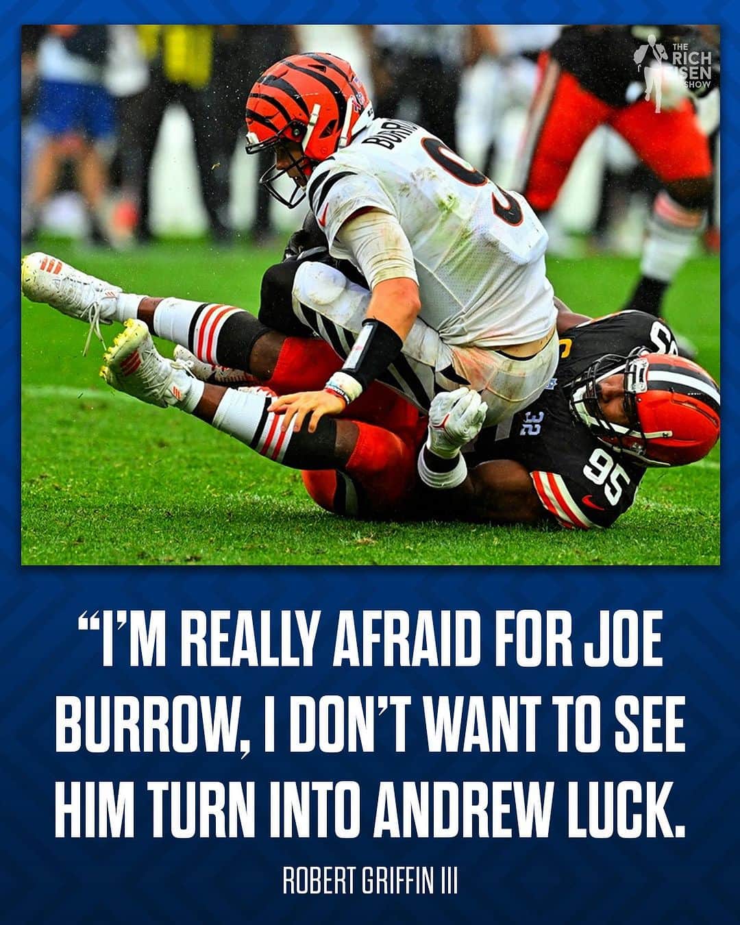 ロバート・グリフィン3世のインスタグラム：「@rgiii expresses some major concerns he has for Joe Burrow, who has gotten beat up inside the pocket thus far in his career」
