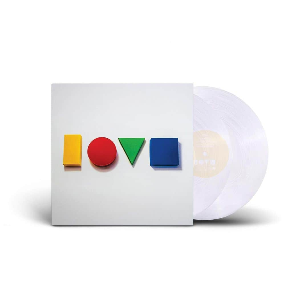 ジェイソン・ムラーズのインスタグラム：「Love Is A Four Letter Word. Available November 10 on 2LP Limited Edition Crystal-Clear Vinyl to celebrate @atlanticrecords' 75th birthday. 🎉  Pre-order link in bio.」