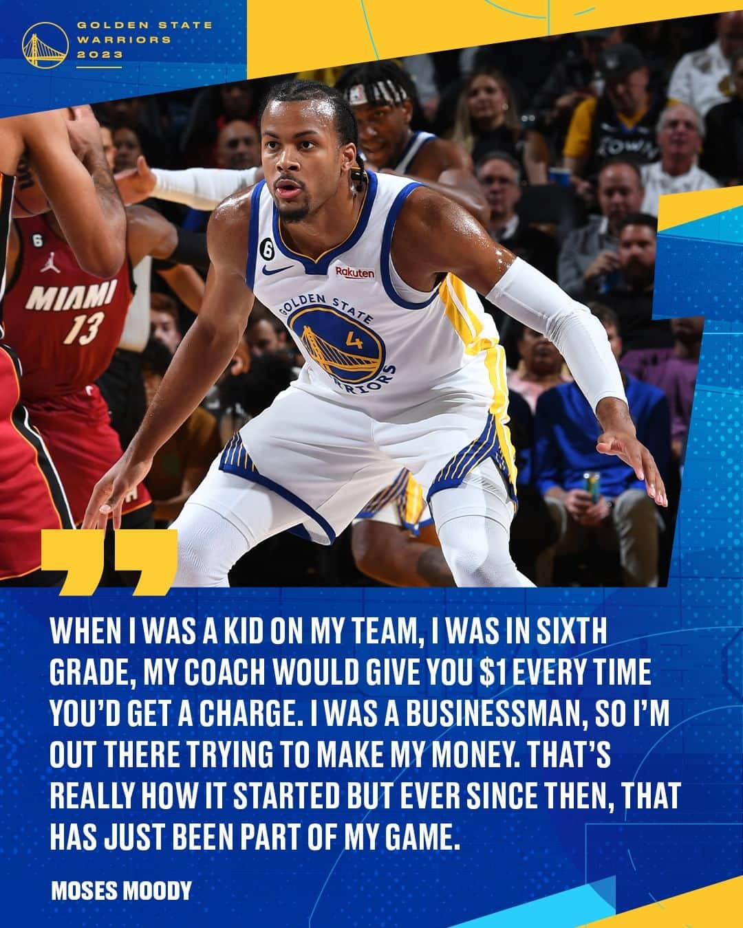 ゴールデンステート・ウォリアーズのインスタグラム：「Fueling his defensive fire with determination 🔒」