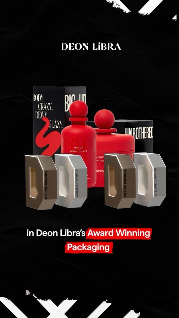 ロブ・ディアデックのインスタグラム：「Timeless, yet beautifully bold.   Our portfolio company @deonlibra_ recently won 4 Dieline awards for its meticulously-designed packaging.   Their elegant and enticing cartons, the confident sans serif font, the striking bottle design and the divinely rich red hue stole @thedieline attention.」