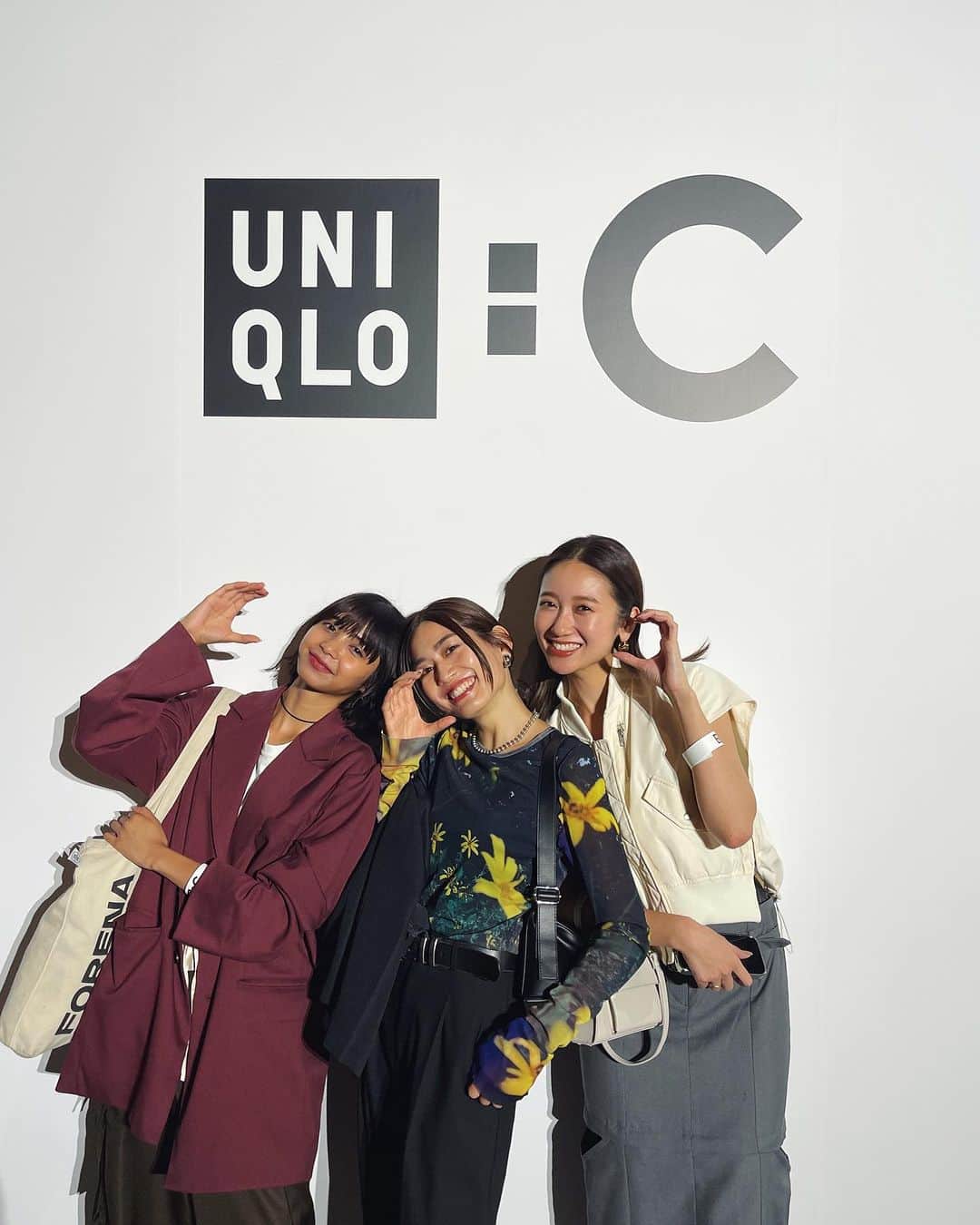 中村望美のインスタグラム：「UNIQLO：C launch party🤍 ㅤㅤㅤㅤㅤㅤㅤㅤㅤㅤㅤㅤㅤ ㅤㅤㅤㅤㅤㅤㅤㅤㅤㅤㅤㅤㅤ とっても素敵な空間だった🥹✨✨ ユニクロシーを着たモデルたちが 色んなところにいて演出が凄かった🥹 発売が楽しみ、、🧡 ㅤㅤㅤㅤㅤㅤㅤㅤㅤㅤㅤㅤㅤ ㅤㅤㅤㅤㅤㅤㅤㅤㅤㅤㅤㅤㅤ色んなCのポーズしてるから見てね🤣 ついでにガッツポーズしてるのもあります😂 ㅤㅤㅤㅤㅤㅤㅤㅤㅤㅤㅤㅤㅤ ㅤㅤㅤㅤㅤㅤㅤㅤㅤㅤㅤㅤㅤ #UNIQLO #UNIQLOC #clarewaightkeller  #ユニクロ #ユニクロシー」