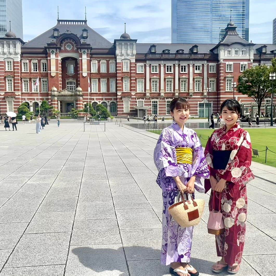 久保井朝美さんのインスタグラム写真 - (久保井朝美Instagram)「👘 和服を着ると 慣れた場所もなんか新鮮☺️  草子ちゃんと 東京駅におでけけー🥜❤️  #菅原草子 #久保井朝美 #浴衣女子会」9月14日 20時05分 - asami_k920