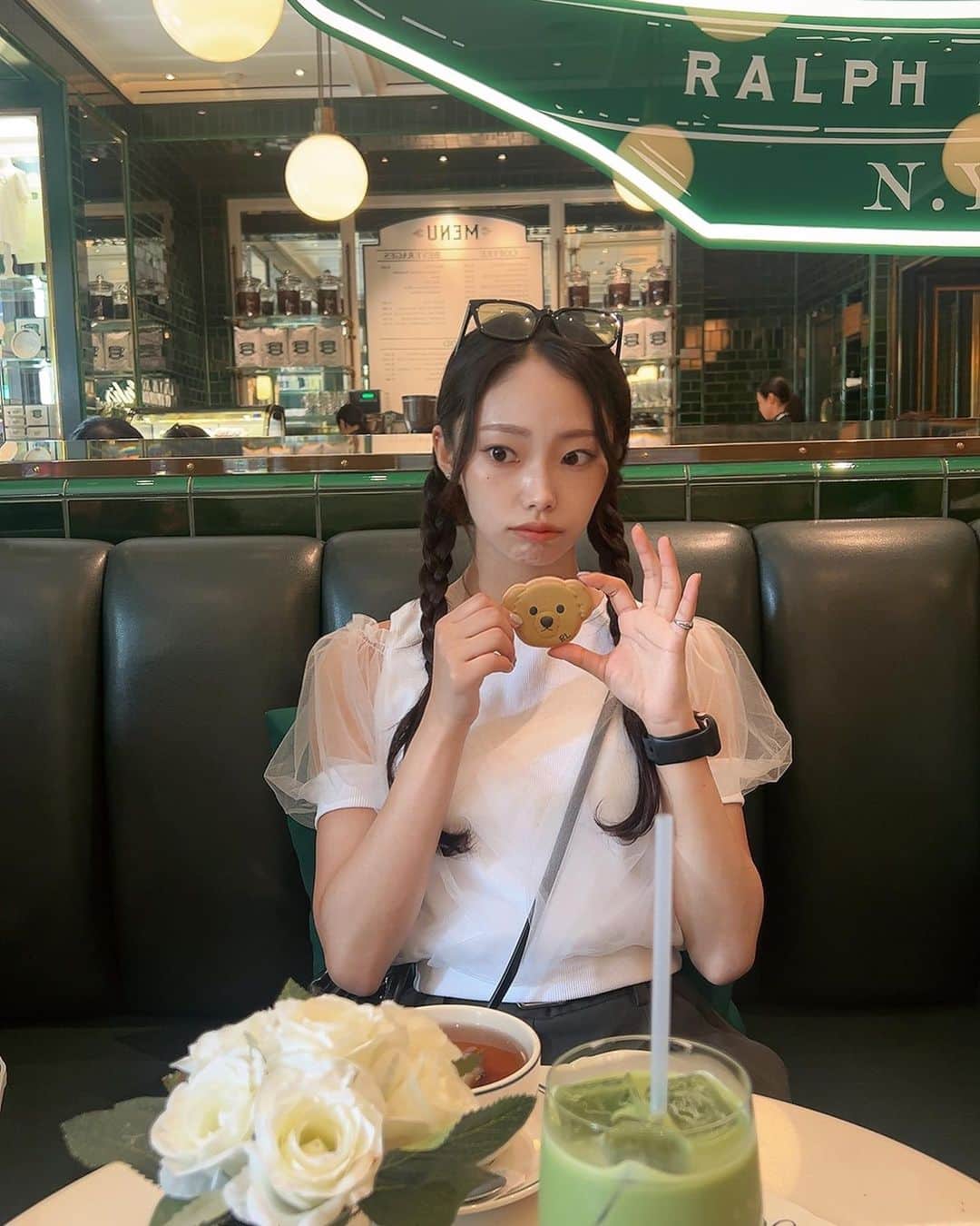 川西莉子のインスタグラム：「⠀ くまちゃん可愛い🐻💚」