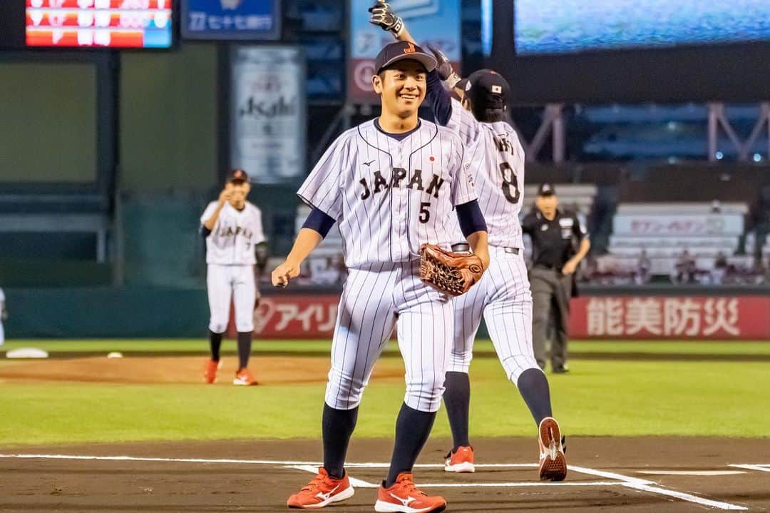 侍ジャパンさんのインスタグラム写真 - (侍ジャパンInstagram)「本日のパーソル パ・リーグ 東北楽天ゴールデンイーグルス 対 オリックス・バファローズは「侍ジャパンDAY」。8月に中国（威海市）で開催された「第11回 BFA U15アジア選手権」に出場した大棒琉雅選手、松本悠嗣選手、扇大和選手による始球式が実施されました。  https://www.japan-baseball.jp/jp/news/press/20230914_2.html  #侍ジャパンDAY #大棒琉雅 #松本悠嗣 #扇大和」9月14日 20時42分 - samuraijapan_official