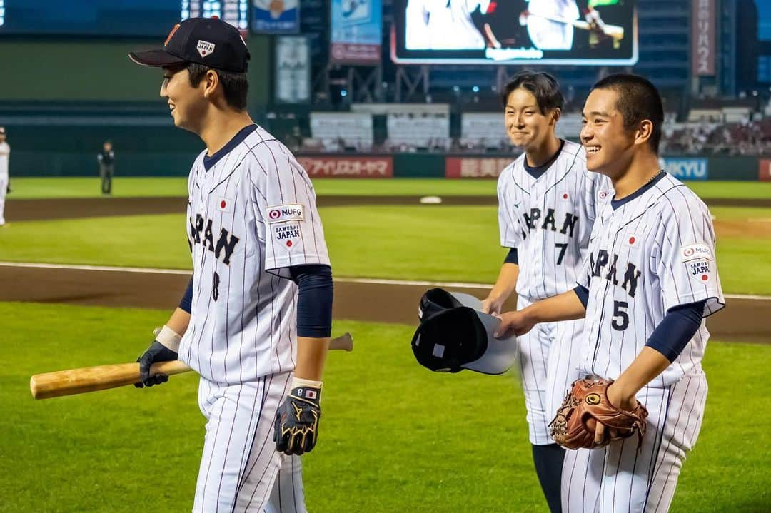 侍ジャパンさんのインスタグラム写真 - (侍ジャパンInstagram)「本日のパーソル パ・リーグ 東北楽天ゴールデンイーグルス 対 オリックス・バファローズは「侍ジャパンDAY」。8月に中国（威海市）で開催された「第11回 BFA U15アジア選手権」に出場した大棒琉雅選手、松本悠嗣選手、扇大和選手による始球式が実施されました。  https://www.japan-baseball.jp/jp/news/press/20230914_2.html  #侍ジャパンDAY #大棒琉雅 #松本悠嗣 #扇大和」9月14日 20時42分 - samuraijapan_official