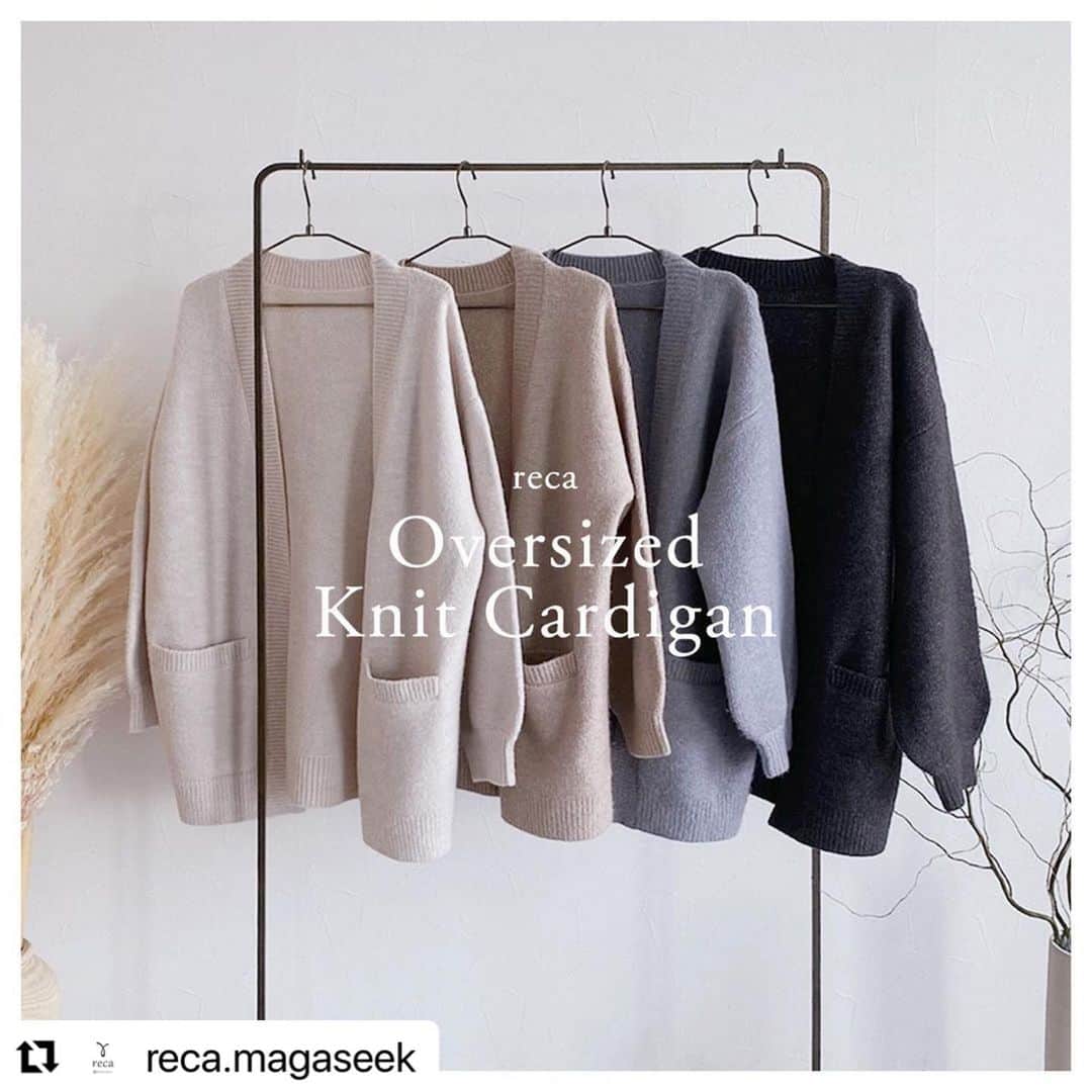 MAGASEEK(マガシーク) のインスタグラム：「#Repost @reca.magaseek with @use.repost ・・・ @reca.magaseek  2023 FALL WINTER new collection  着回し力抜群の優秀アイテム! 羽織るだけで着映える大人の抜け感カーデ❤︎  ---------------------------------------  #オーバーサイズニットカーディガン 4color : OATMEAL / BEIGE / BLUE GRAY / CHARCOAL number : bel-v-74407 price : 5,280yen(tax in)  ---------------------------------------  model:165cm  商品の質問などはコメントいだだけますと ご回答させていただます𓂅 少しでも気になったらぜひぜひご連絡くださいませ♡  check → @reca.magaseek   #23aw #fall #カーディガン #ニットカーディガン #ニットカーディガンコーデ #ニット #秋トップス #秋服 #秋コーデ #秋ファッション」