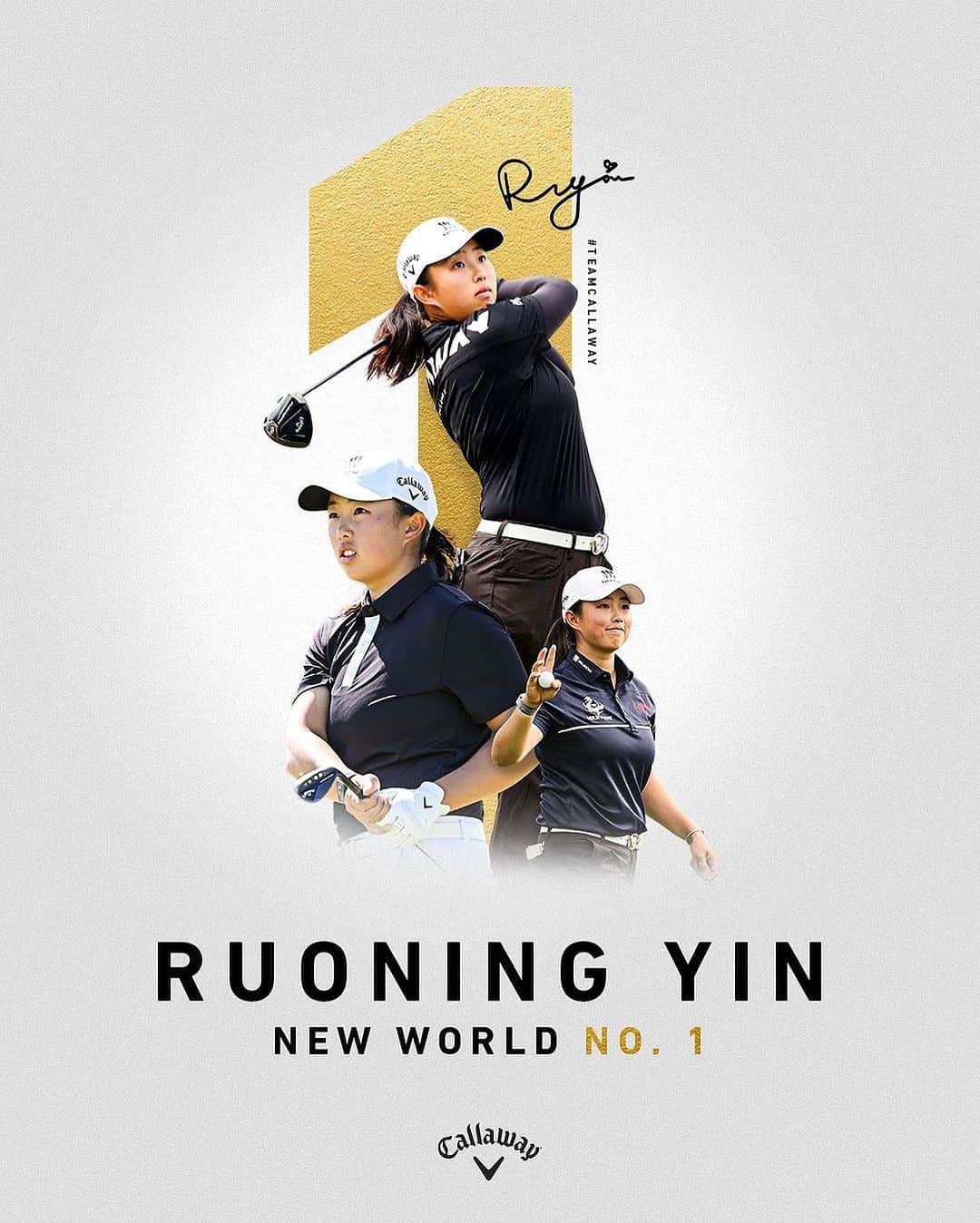 キャロウェイゴルフ（Callaway Golf）のインスタグラム：「#チームキャロウェイ のイン・ルオニンが、女子世界ランキングで1位に上り詰めました！   今年の初めのランキングは152位でしたが、3月末の「DIOインプラントLAオープン」でツアー初優勝🏆 さらに6月の「KPMG全米女子プロ選手権」でメジャー勝利🏆   その後も勢いは止まらず遂に頂点に。 今後の活躍も期待です。 @ruoningyin1 . . . #Callaway #TeamCallaway #RuonigYin #キャロウェイ #チームキャロウェイ #インルオニン」