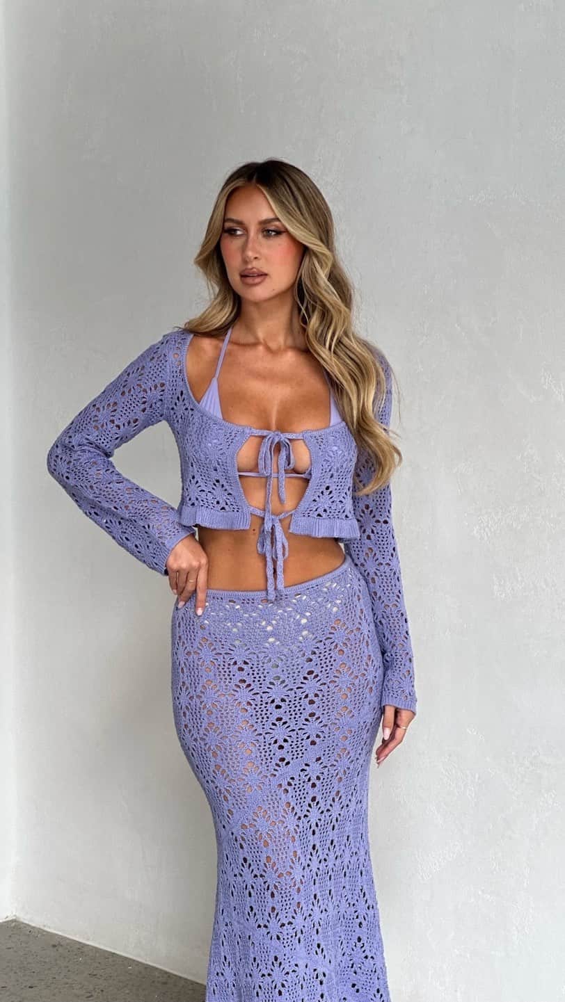 tiger Mistのインスタグラム：「Crochet is the moment; shop the Mari Top + Skirt. ❥」