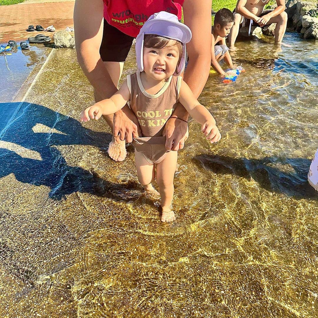 のインスタグラム：「全然濡れる予定じゃなかったのよ👙💦笑  着替えもないのに全身びしょーずたち」