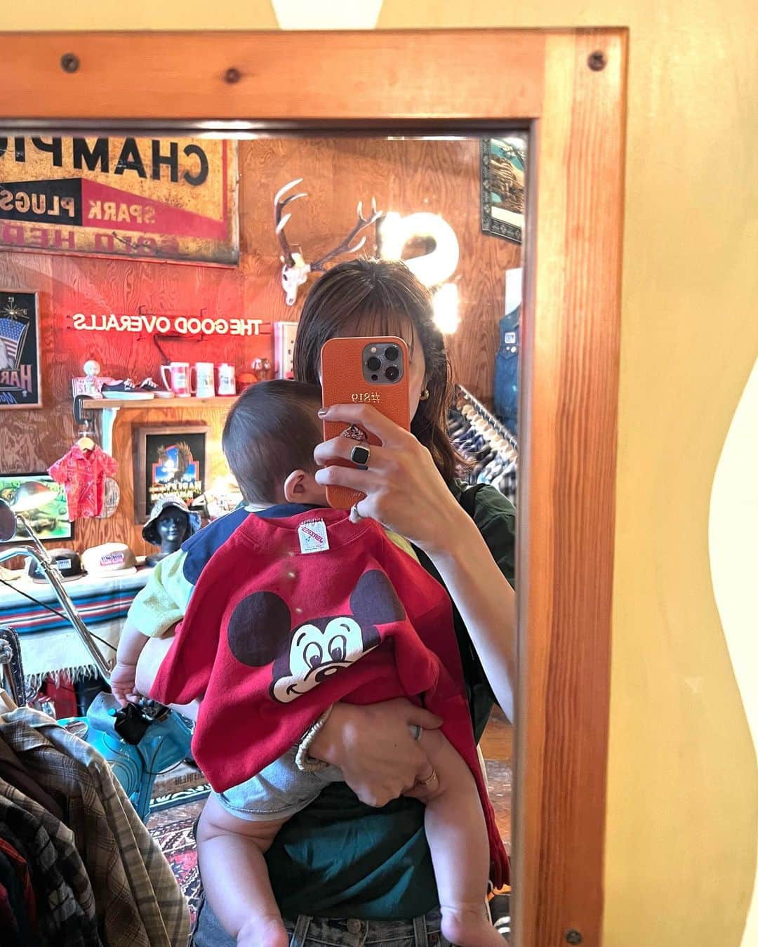 木村沙織のインスタグラム：「. 古着屋さんからのイオン☺️🌼 👶🏻の秋服かわいいの買えた🗽 .」