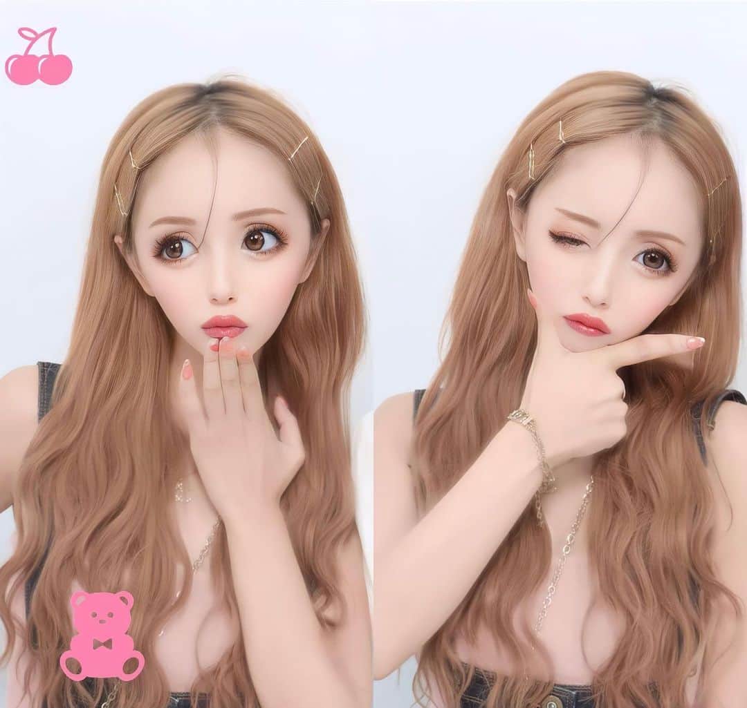 根本弥生のインスタグラム：「🍒🧸  ﾀﾞﾚﾔﾈﾝ。。  .」