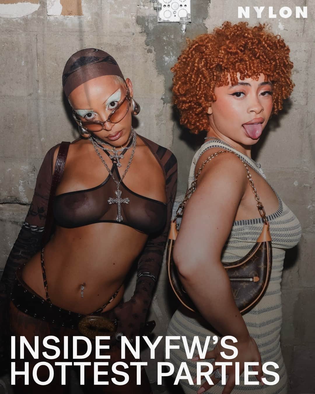Nylon Magazineのインスタグラム：「The afterparties at New York Fashion Week rarely disappoint, but this season set the bar even higher. From eating Gabbriette's grain-free vegan blackout cake with the 1975’s Matty Healy to dancing among trays of Samsung phones; listening to the Black Eyed Peas in the back of a limo, and even witnessing an afterparty get shut down — @rich__melissa saw it all this season.  At the link in bio, the NYLON party reporter spills everything she saw from a week straight (yes, actually) of hitting the town at all of the best #NYFW parties.」