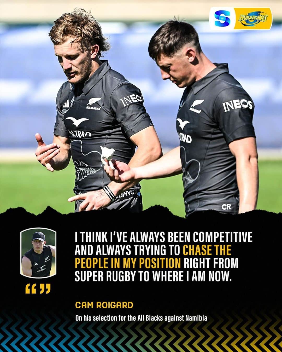 のインスタグラム：「Hurricanes' Cam Roigard is ready for the world stage 💪  #SuperRugbyPacific #RWC2023 #RugbyWorldCup」