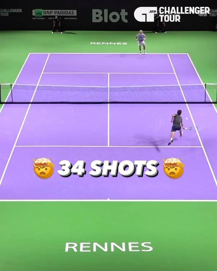 ラドゥ・アルボットのインスタグラム：「34 SHOTS plus a tweener for good measure 🤯  #ATPChallenger | @radu.albot11」