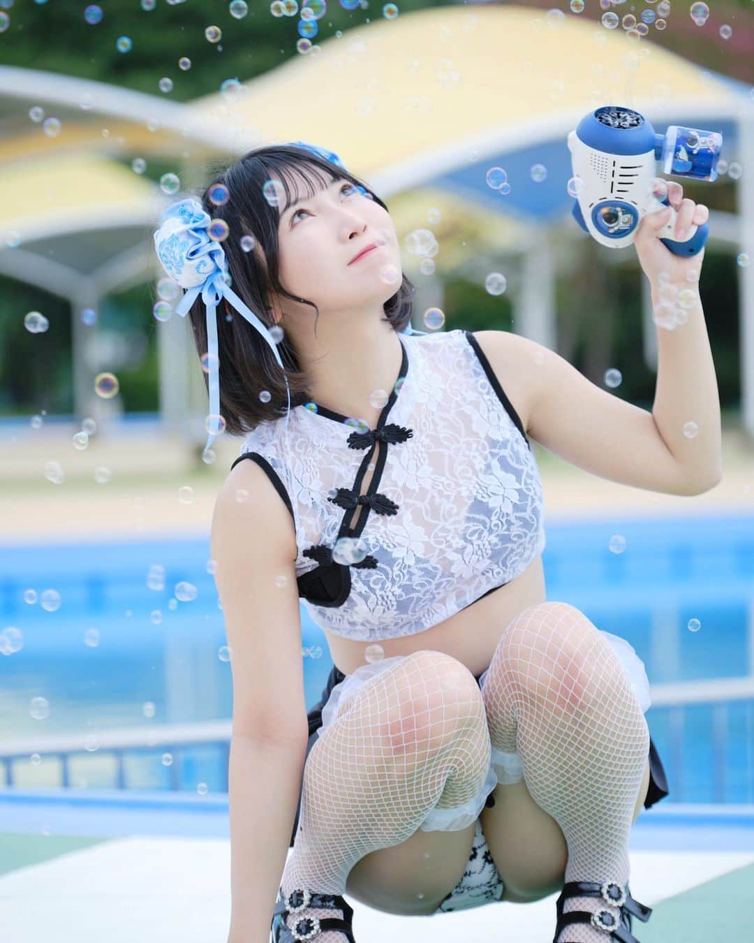 のインスタグラム：「🫧  近代麻雀水着祭9/17出演します、！こんな感じのお写真撮れるよ〜📸」