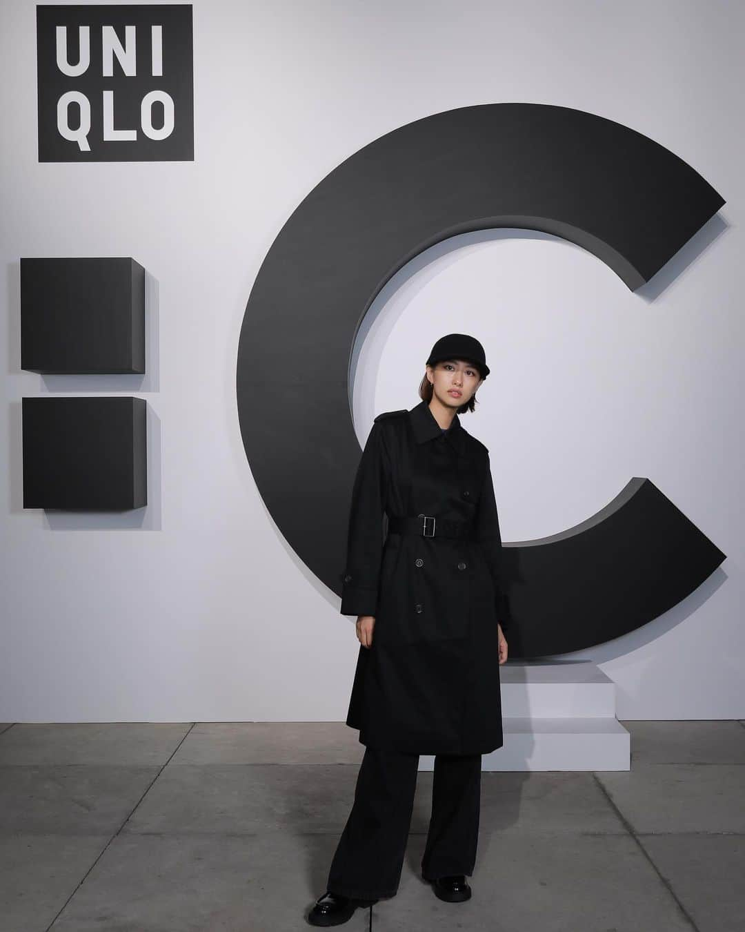 中田みのりのインスタグラム：「@uniqlo :C🖤」